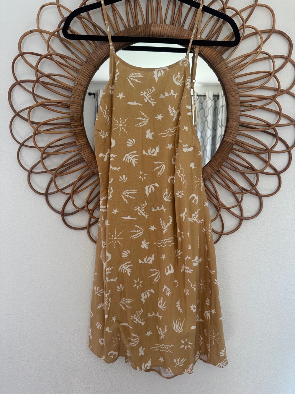 a new day Mustard Floral-Print Slip Mini Dress